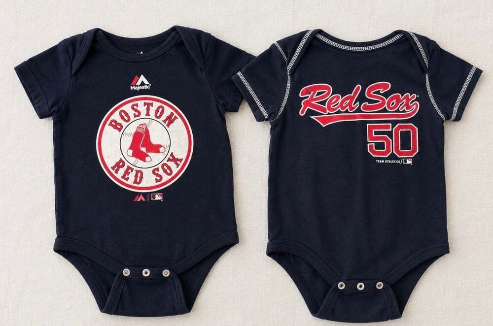 Majestic and Team Athletics Boston Red Sox Baby Bodysuits Set Size 3-6M